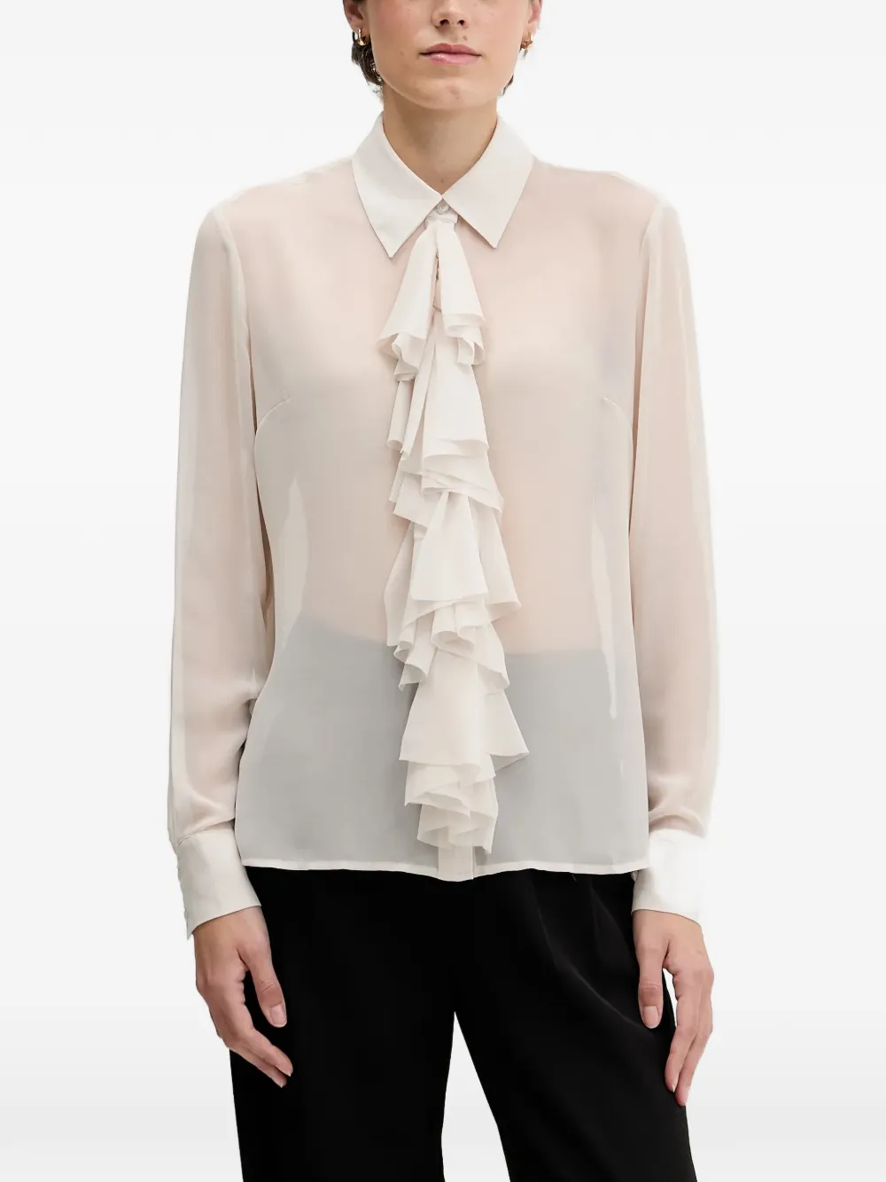Sisley ruffled collared blouse