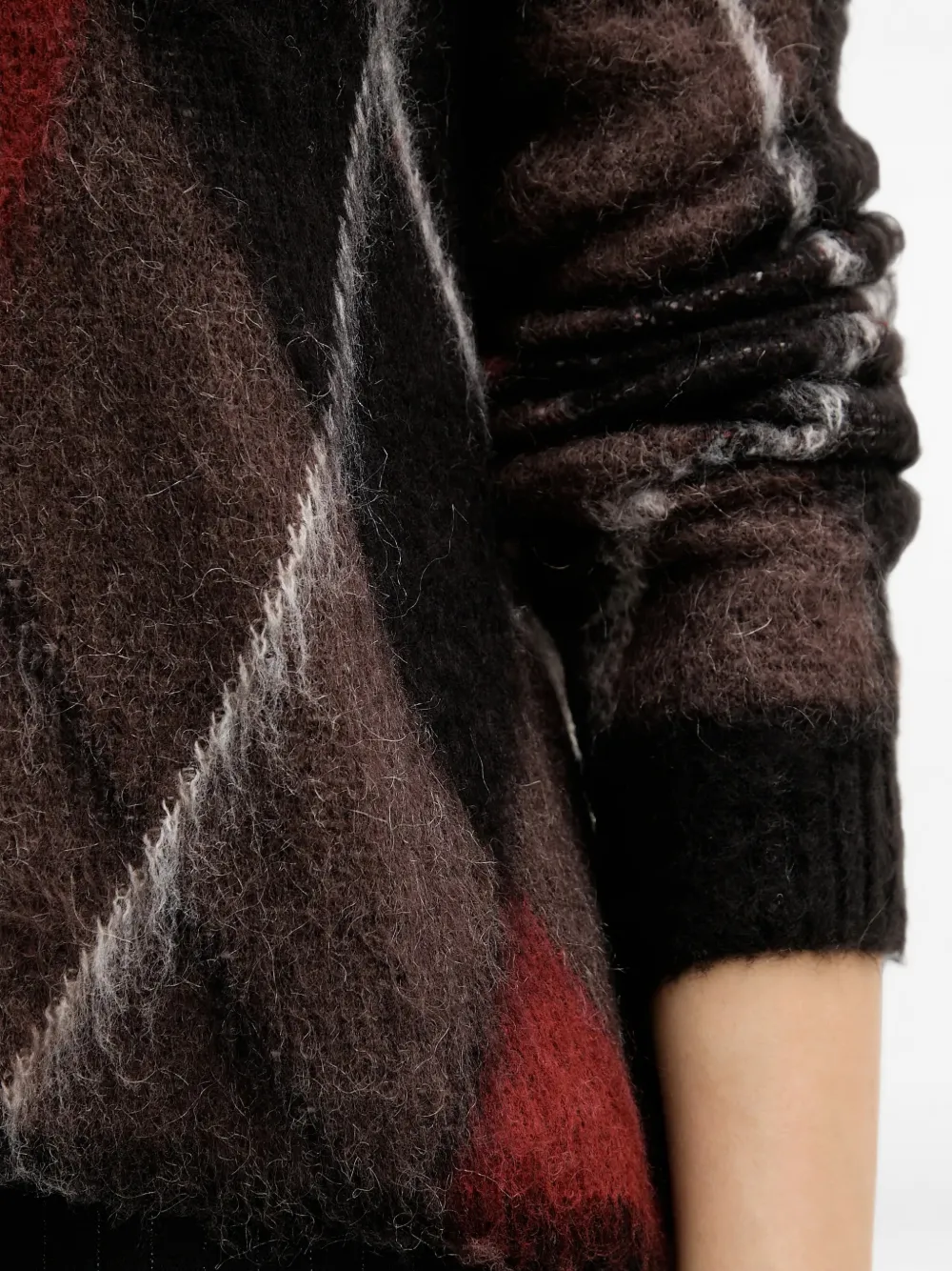 Sisley argyle knitted sweater Bruin