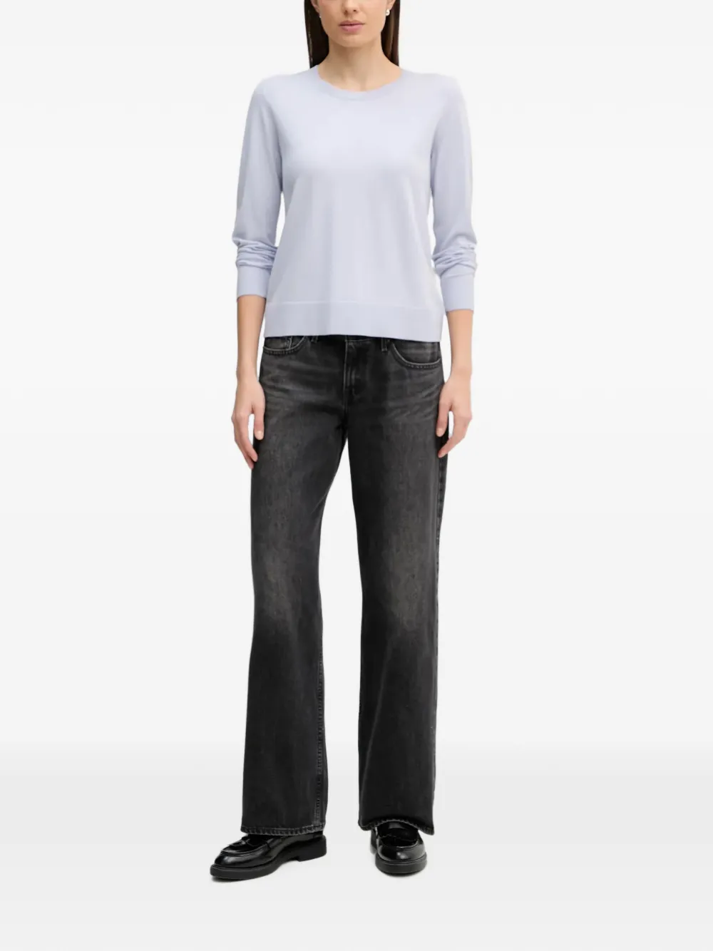 Sisley long-sleeve crew-neck sweater Blauw