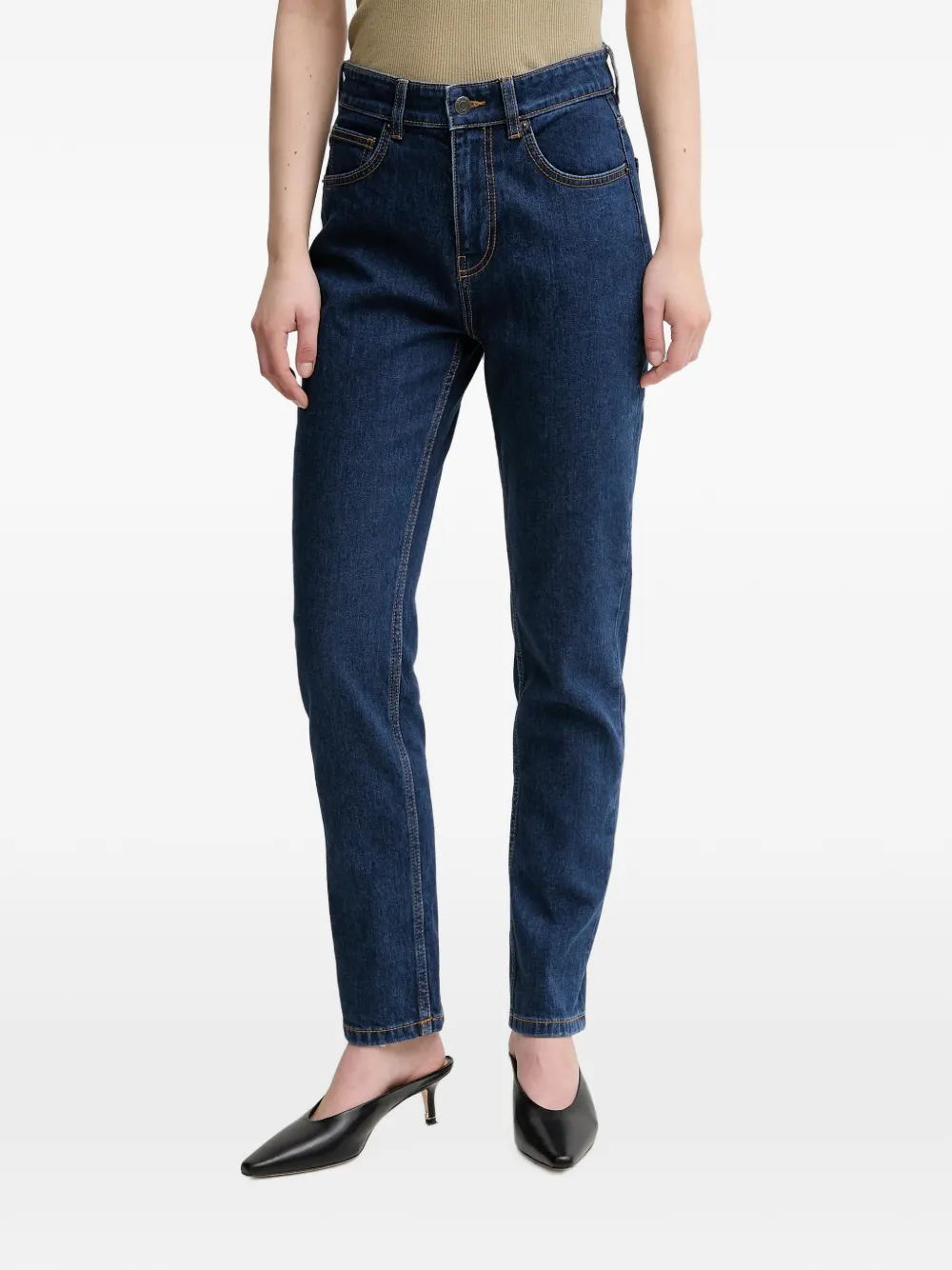 Sisley logo-patch jeans