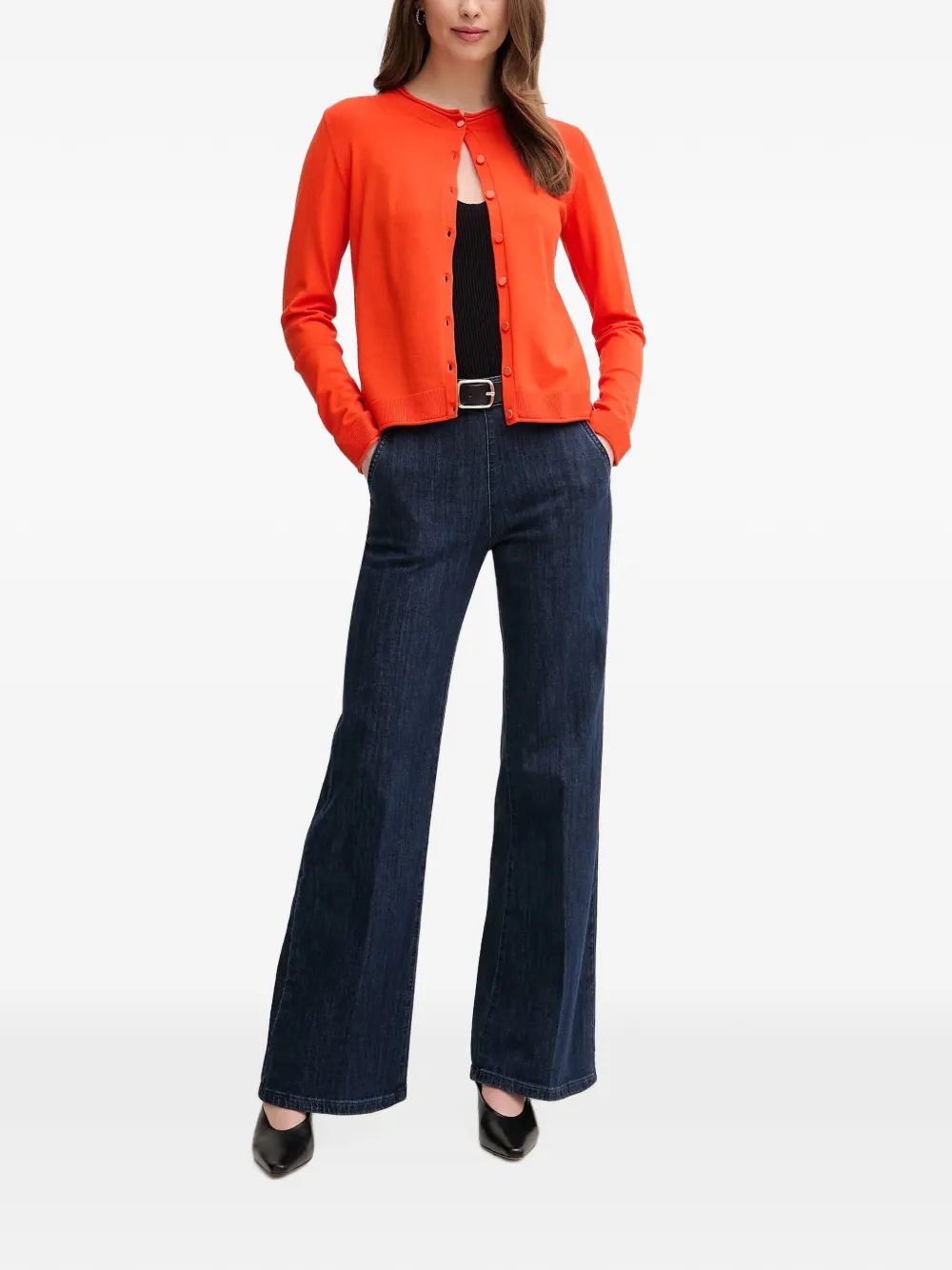 Sisley Vest met knopen Oranje