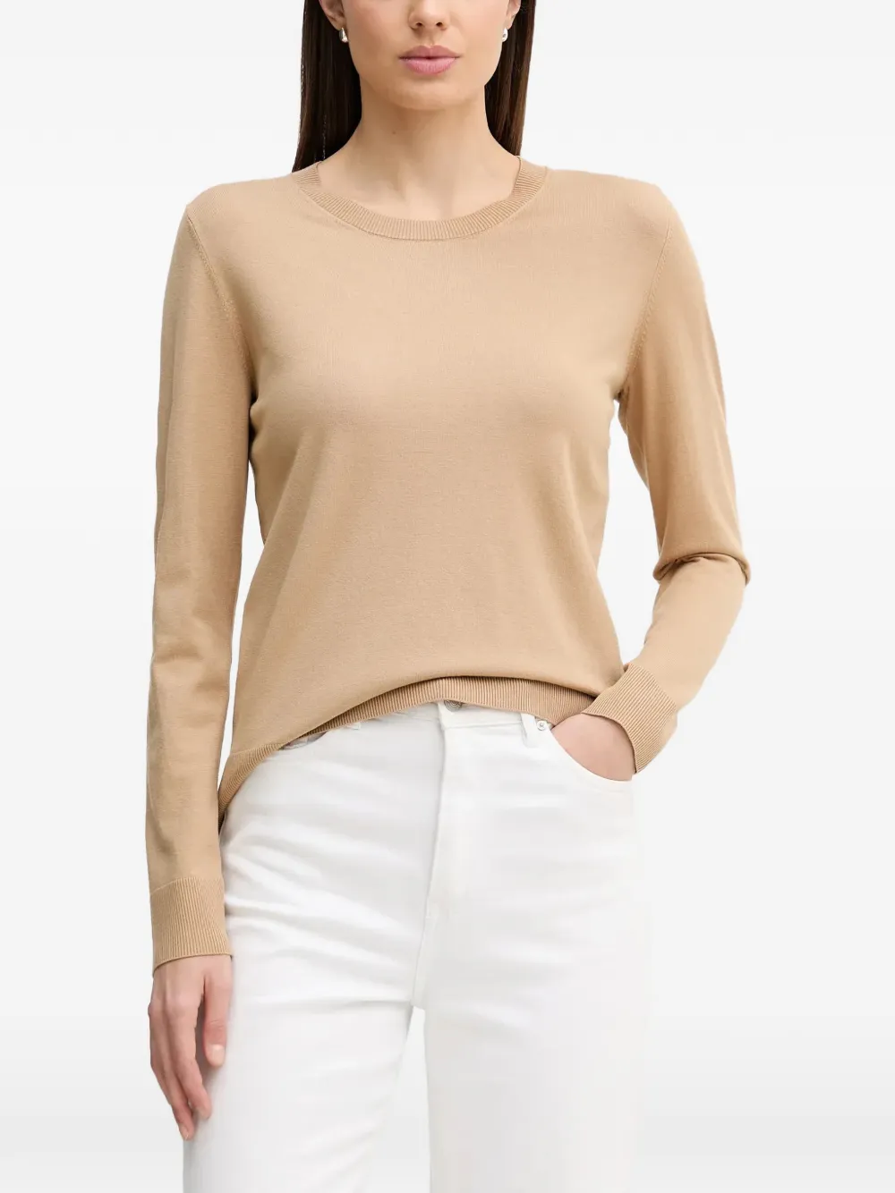 Sisley fine-knit long-sleeve top