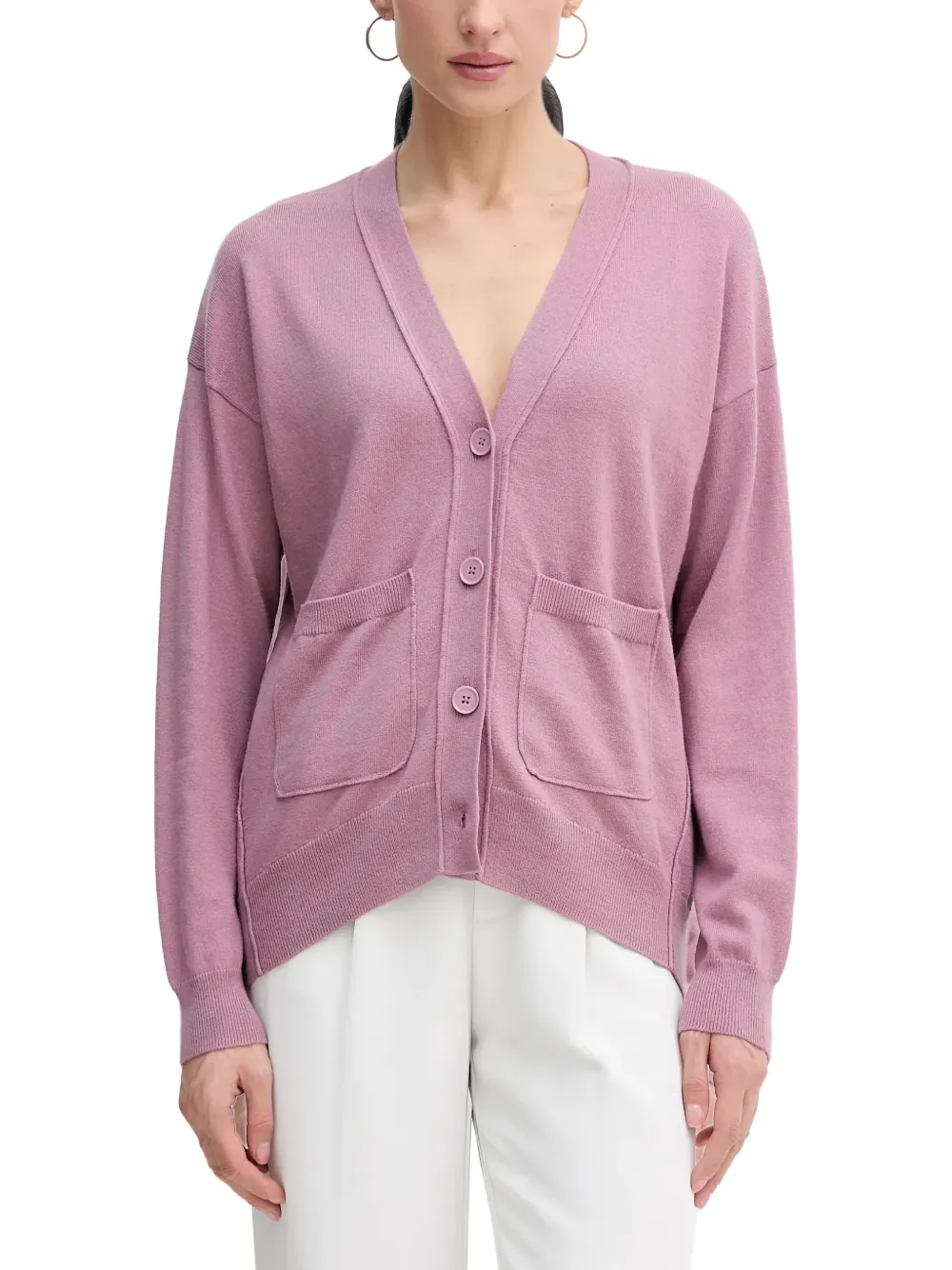 Sisley Cardigan con scollo a V - Rosa
