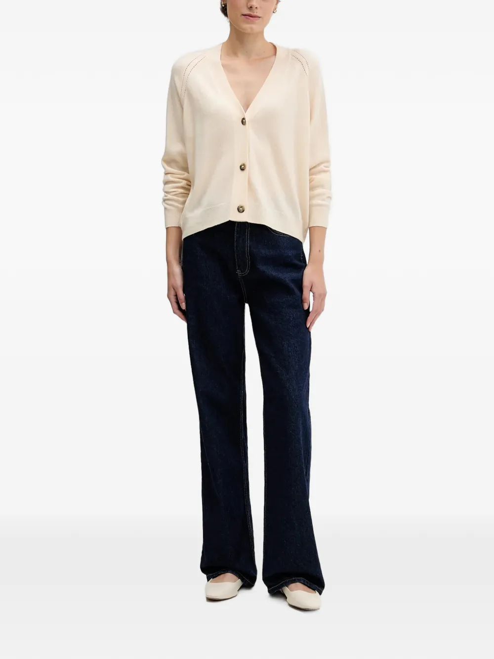 Sisley oversized raglan-sleeve cardigan Beige