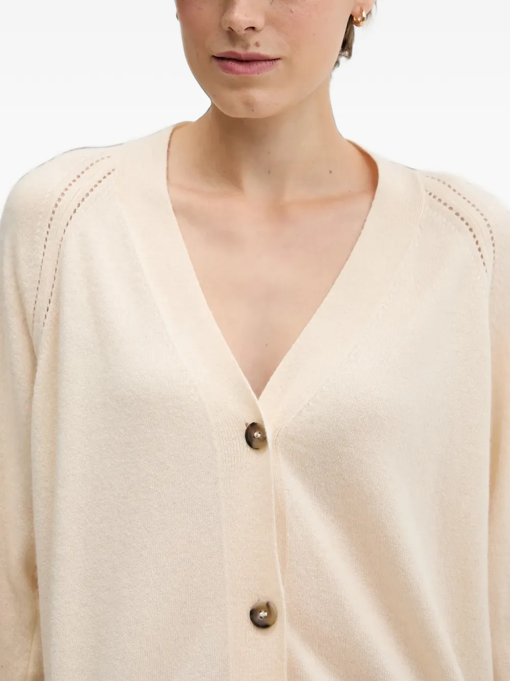 Sisley oversized raglan-sleeve cardigan Beige