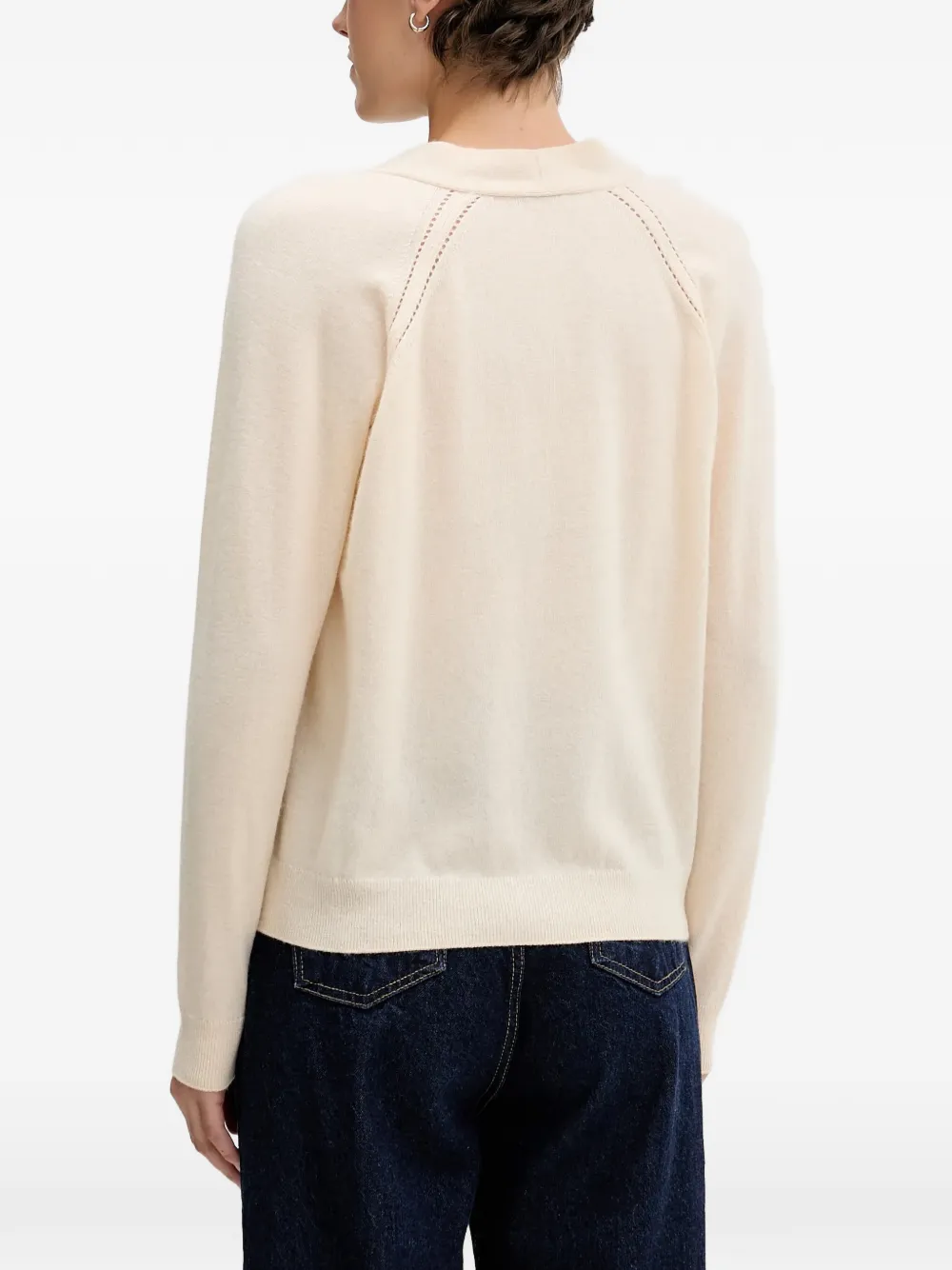 Sisley oversized raglan-sleeve cardigan Beige