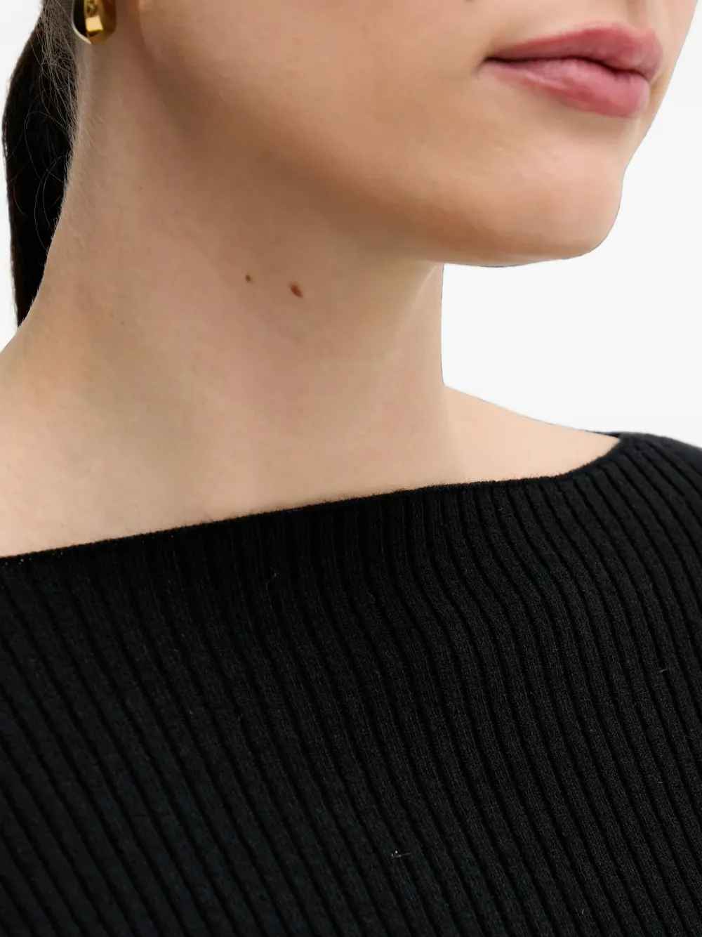 Sisley ribbed knit sweater Zwart