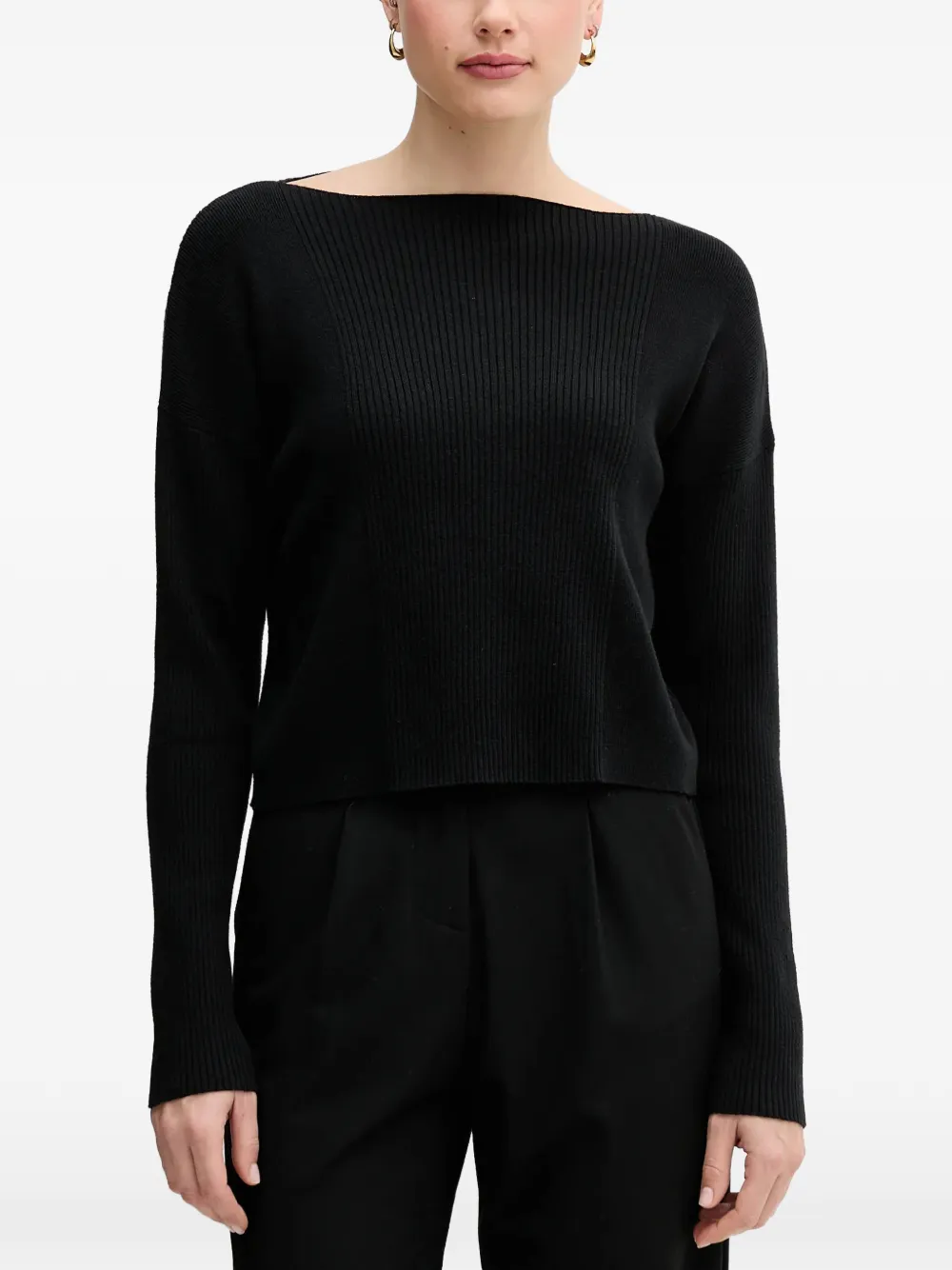 Sisley ribbed knit jumper - Nero