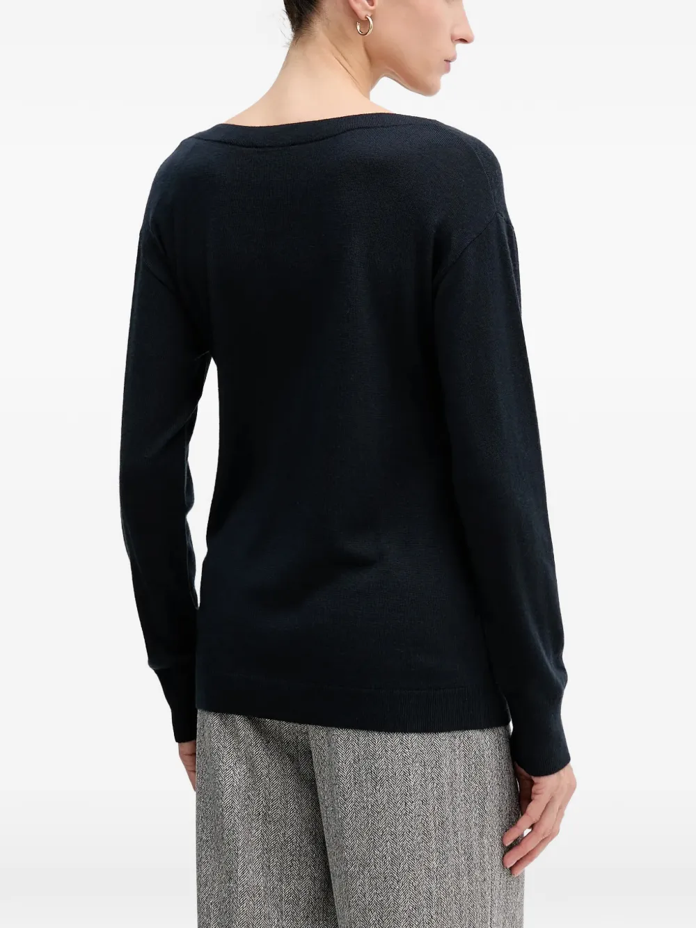 Sisley Trui met boothals en lange mouwen Blauw