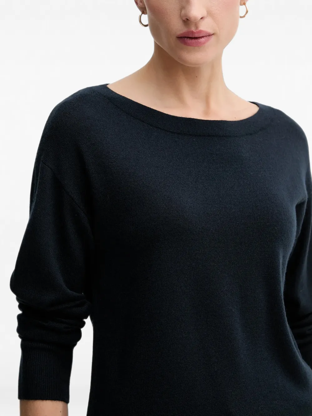 Sisley Trui met boothals en lange mouwen Blauw