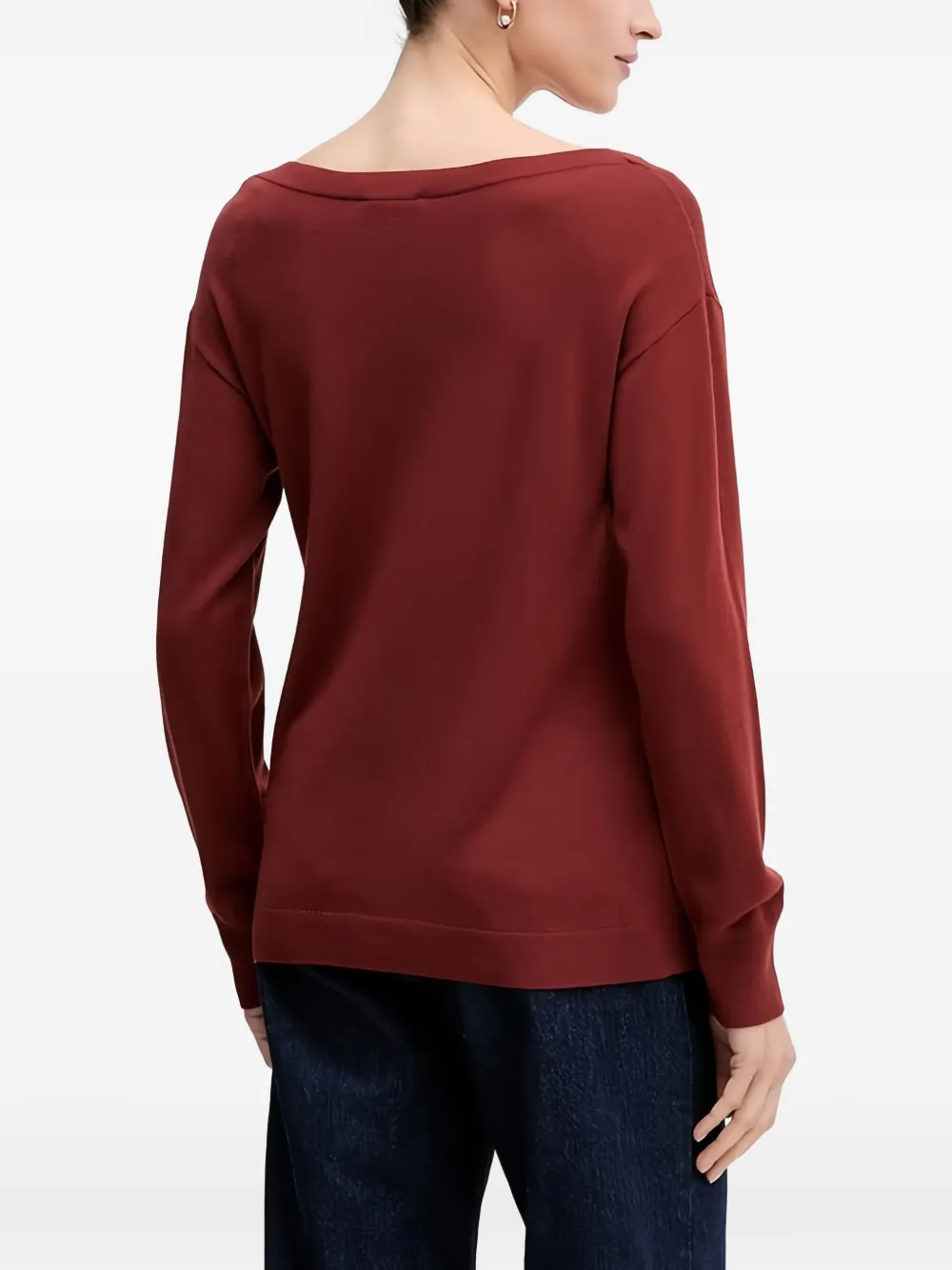 Sisley Trui met boothals Bruin