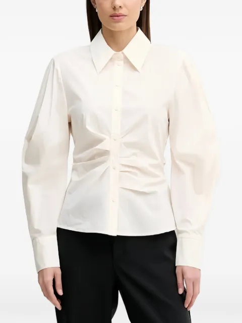 Sisley puffed-sleeves gathered shirt