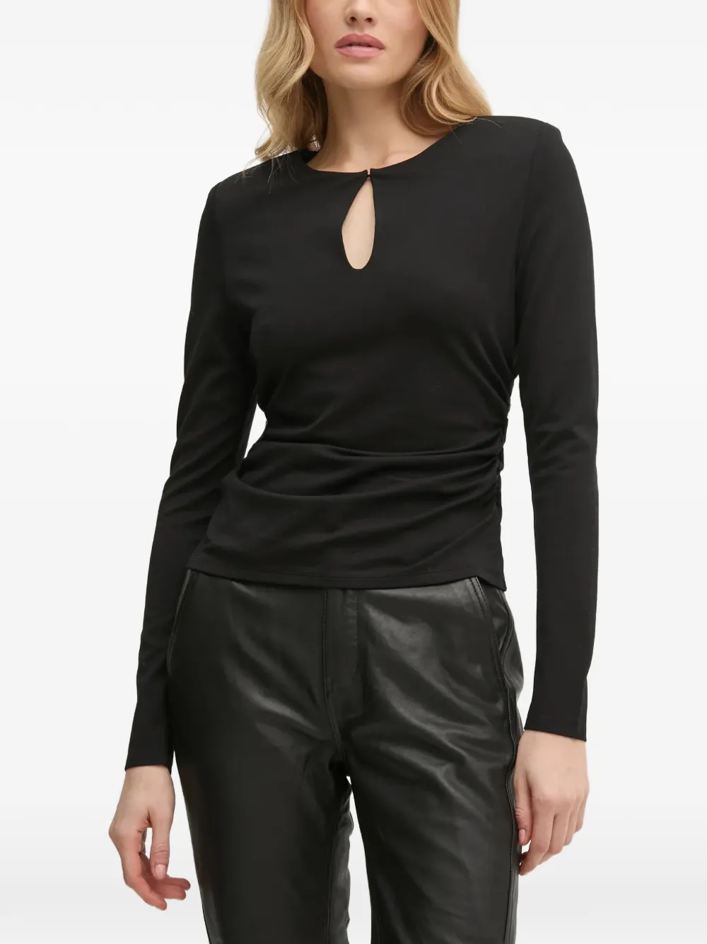 Sisley keyhole-detail ruched top