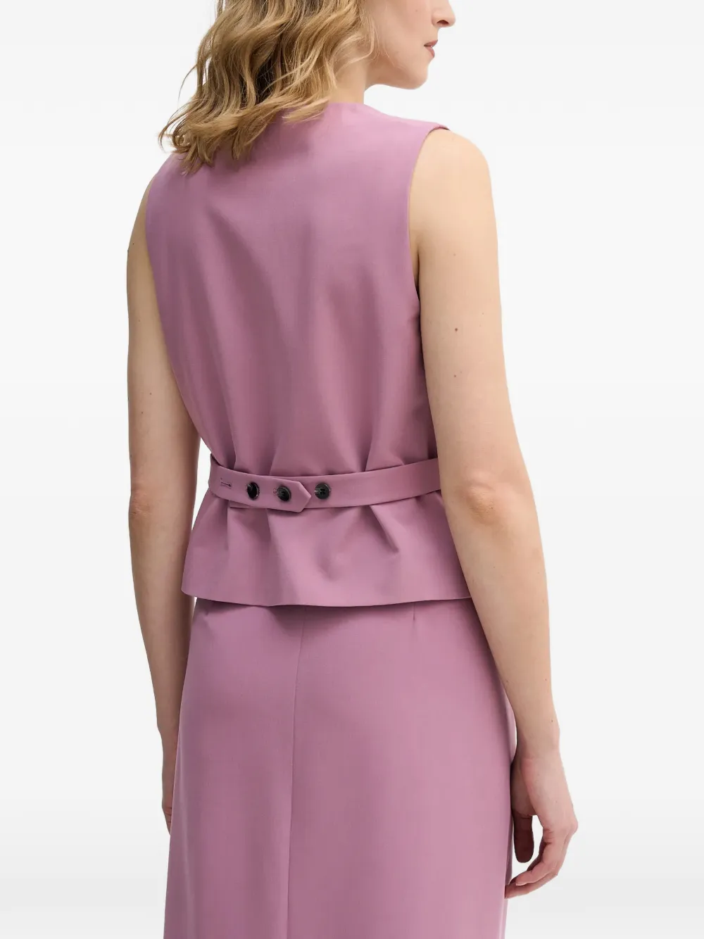 Sisley Gilet met V-hals en knopen Roze