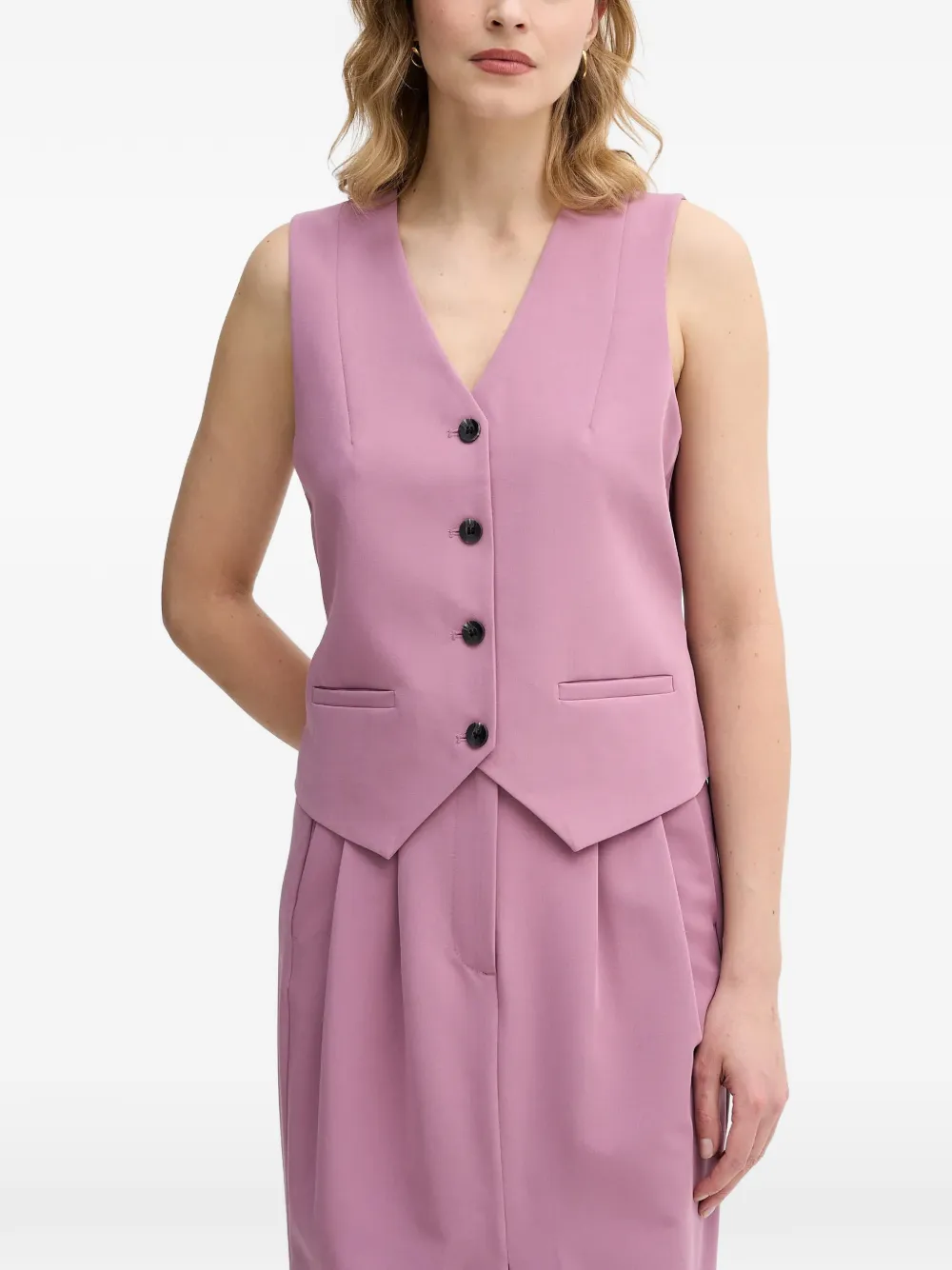 Sisley V-neck button-up waistcoat