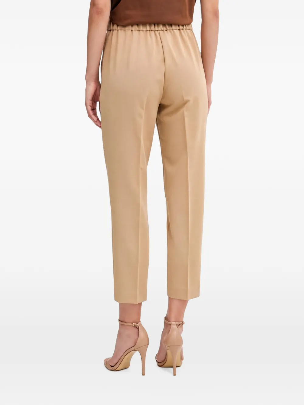 Sisley Broek met riemlussen en plooien Beige