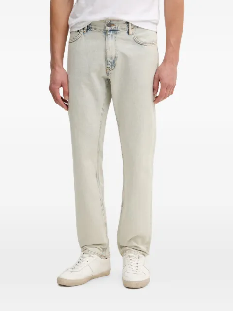 Sisley acid-wash logo-patch jeans