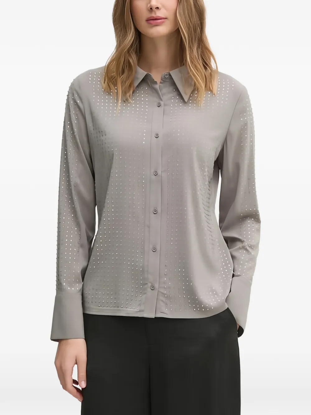 Sisley embellished button-up shirt - Grigio