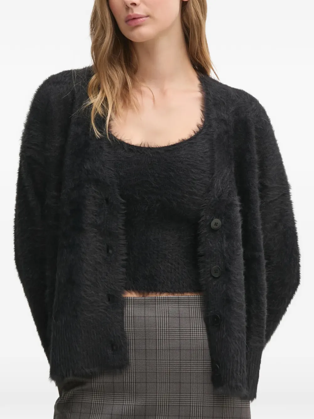 Sisley Vest met V-hals Zwart