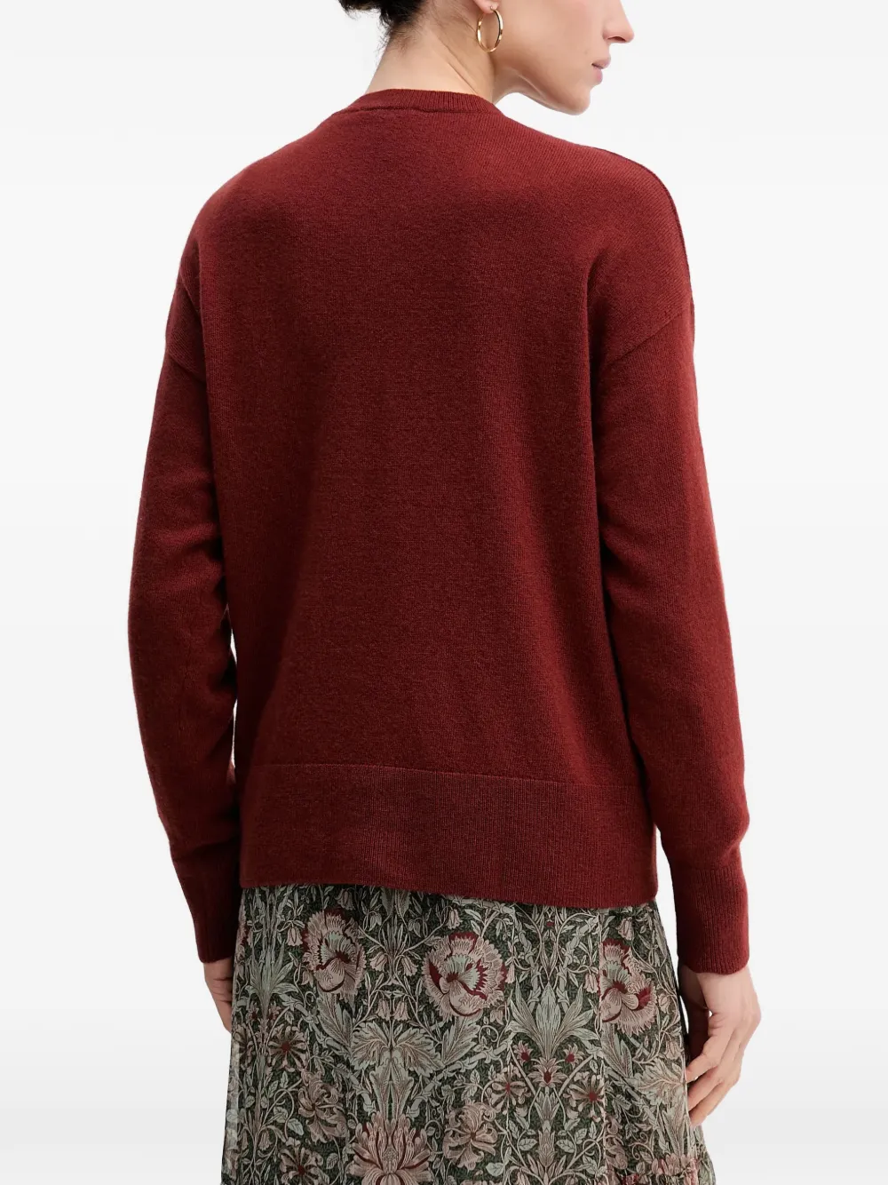 Sisley drop-shoulder crew-neck sweater Rood