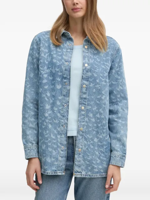 Sisley camisa de mezclilla con estampado de láser