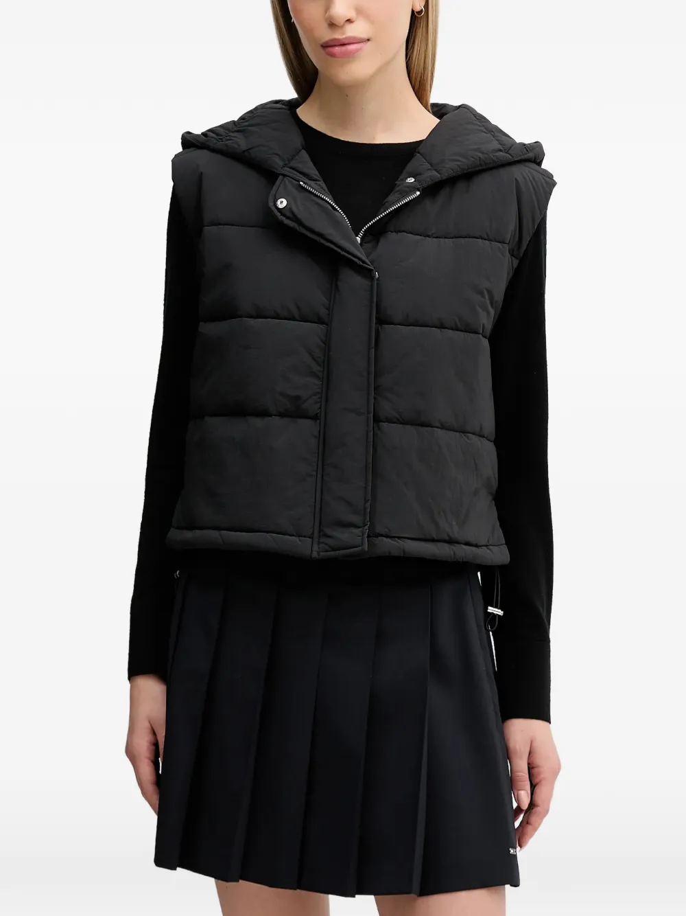 Sisley hooded padded gilet - Black