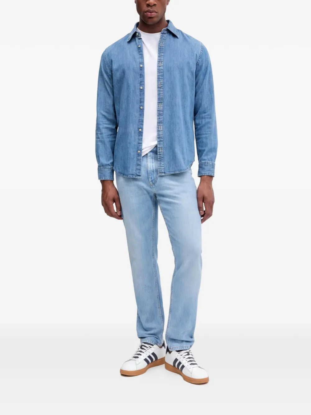 Sisley Jeans met logopatch Blauw
