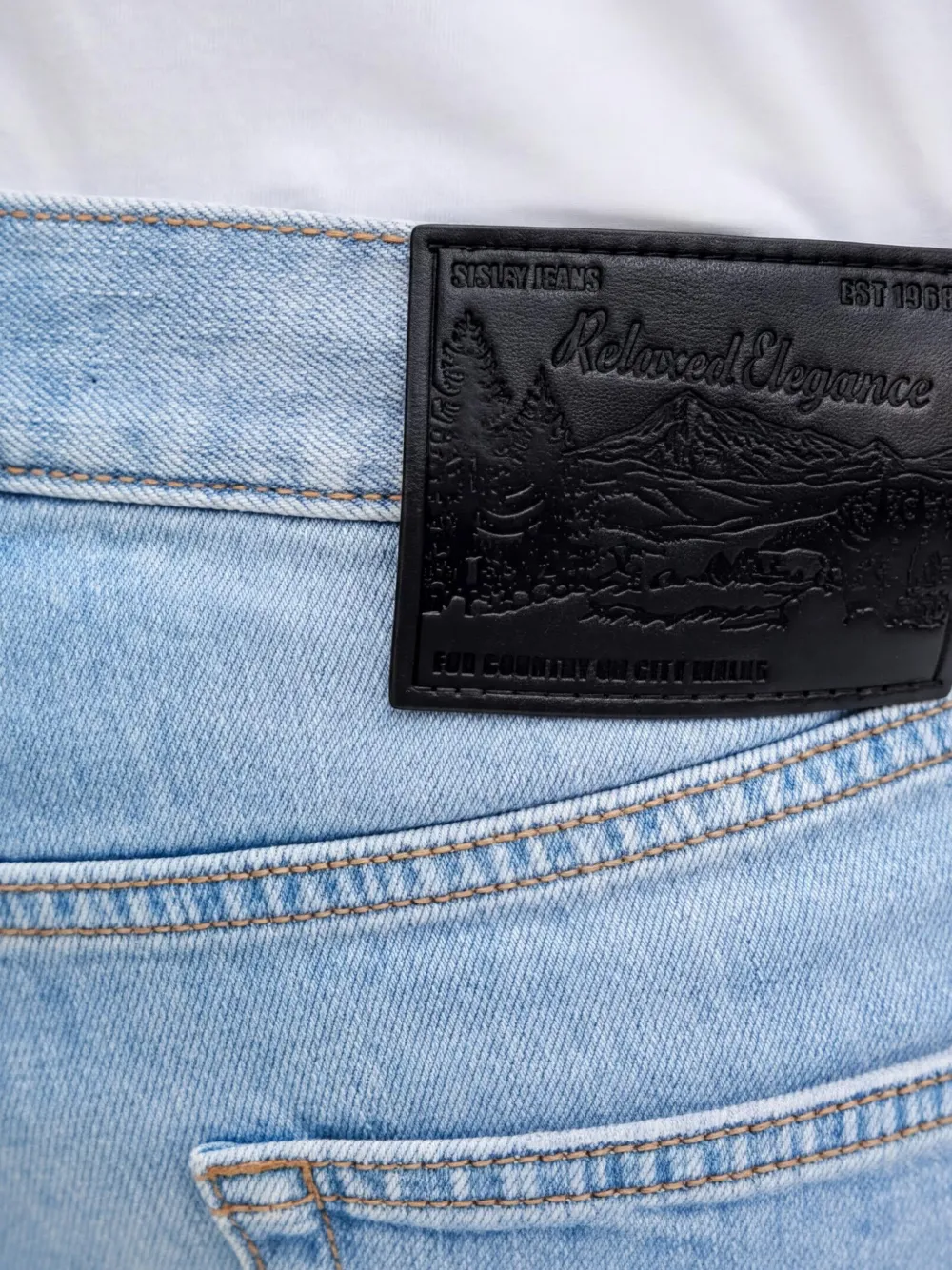 Sisley Jeans met logopatch Blauw