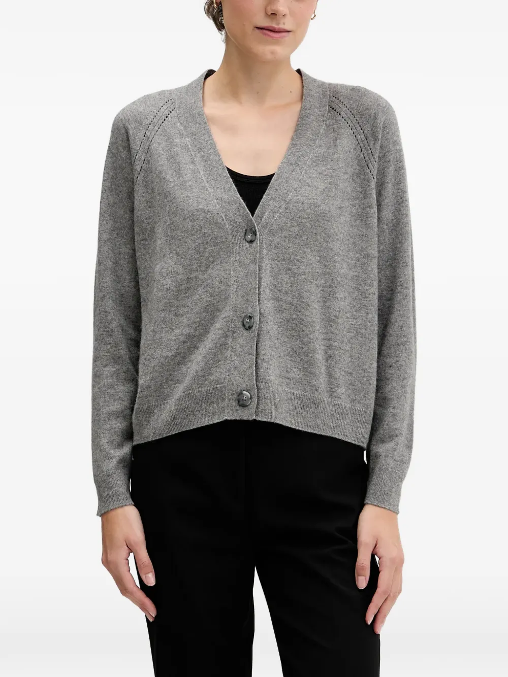 Sisley V-neck cardigan - Grey