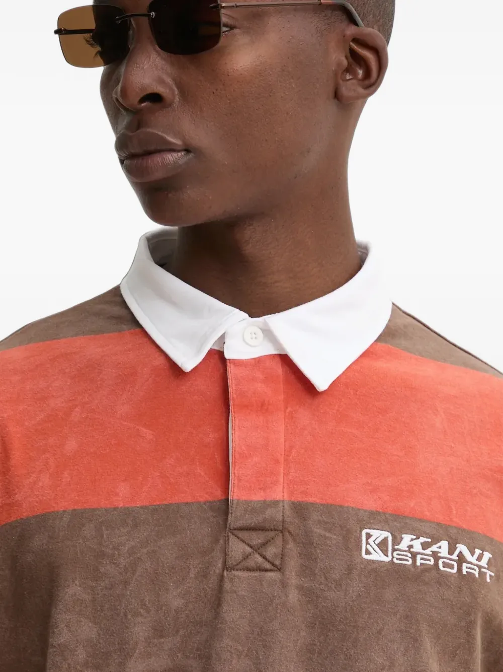 karl kani Gestreept poloshirt Bruin