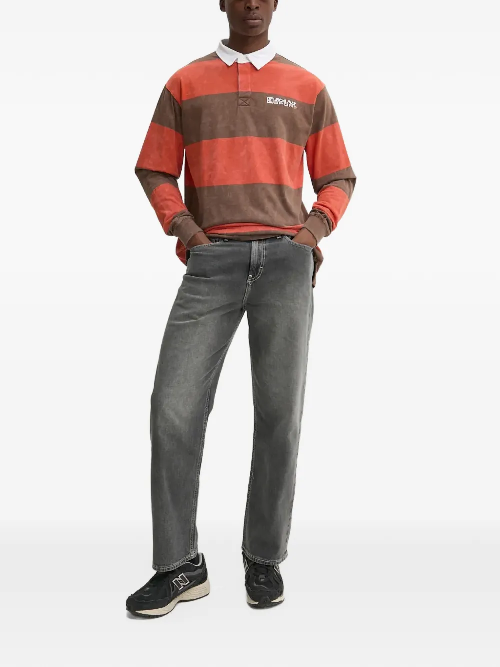 karl kani Gestreept poloshirt Bruin