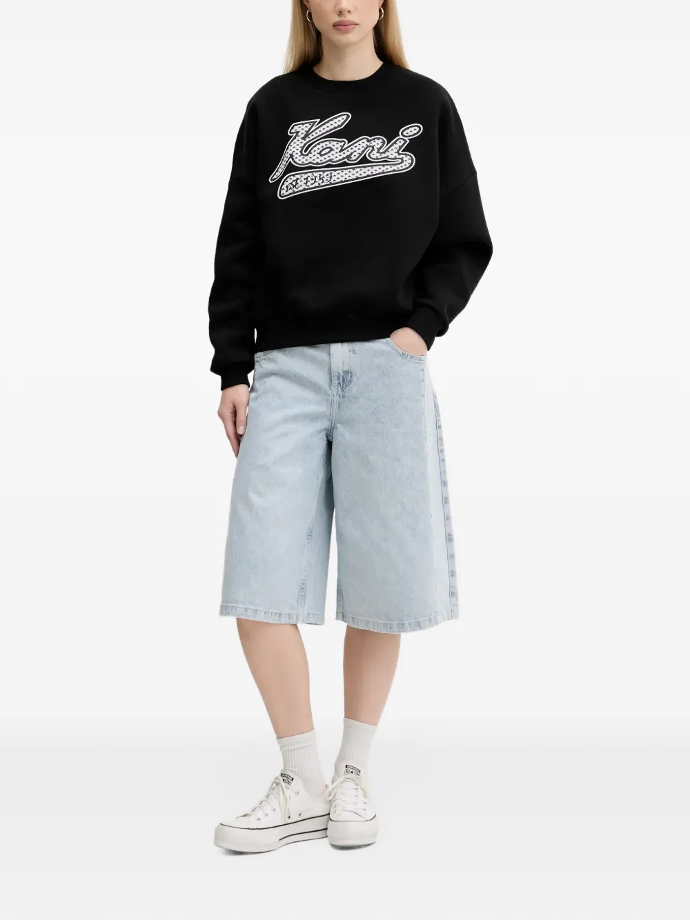 karl kani Sweater met logo Zwart