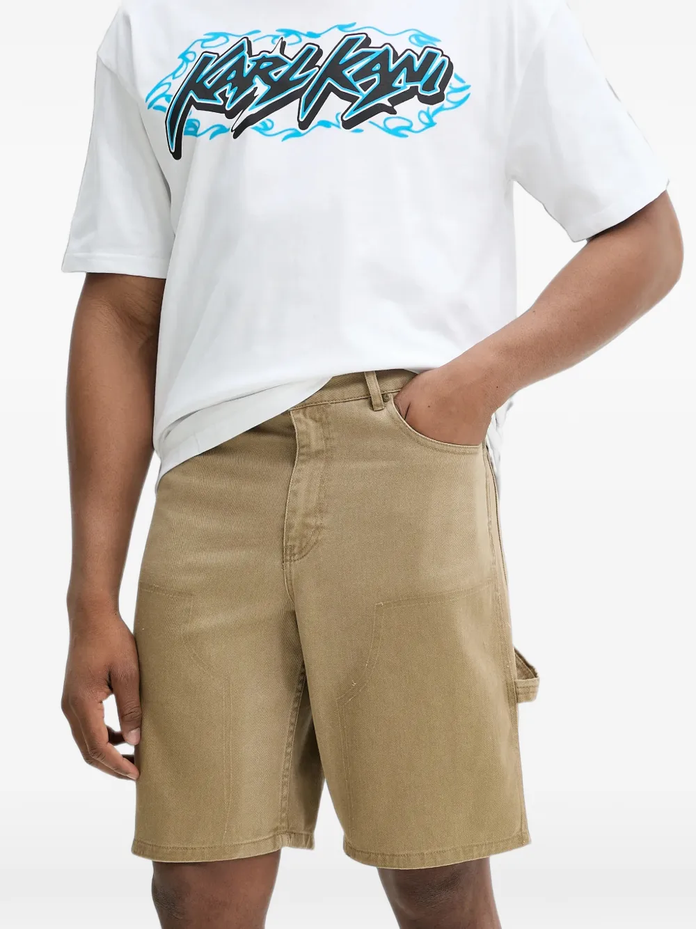 karl kani Shorts met geborduurde patch Beige