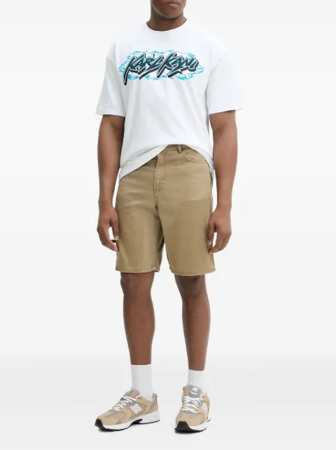karl kani shorts de mezclilla bordados