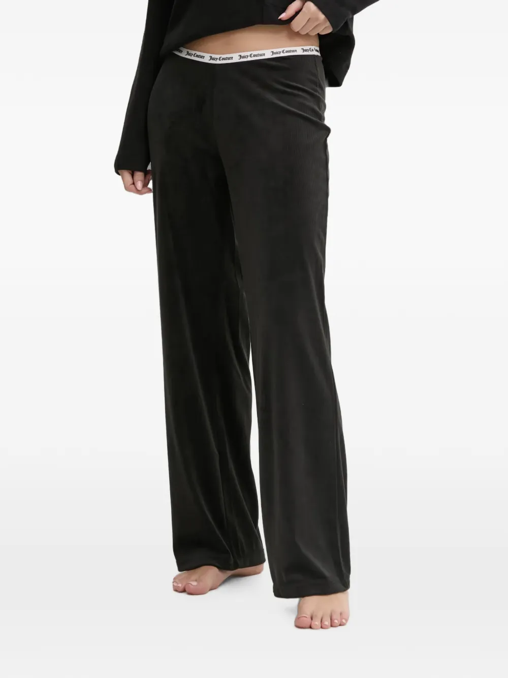 Juicy Couture logo-waistband ribbed pajamas - Schwarz