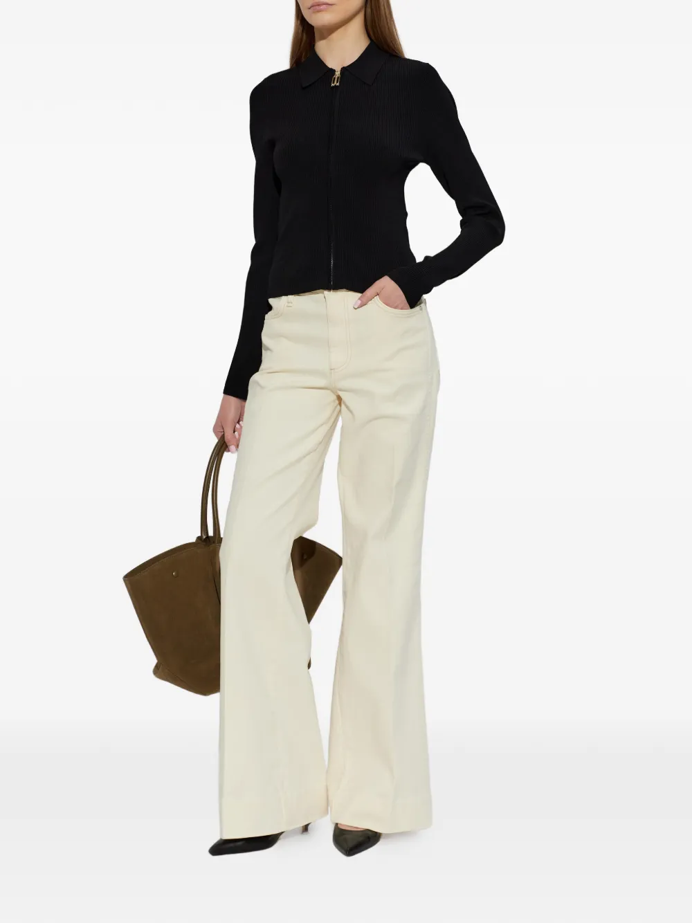  Victoria Beckham Zip Cardigan - Black 