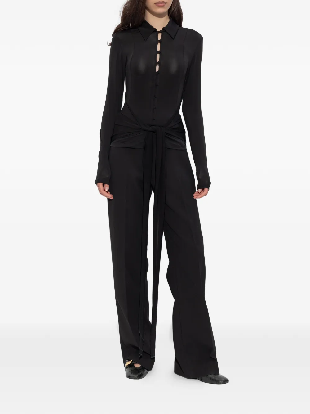 GANNI Blouse met strikdetail Zwart