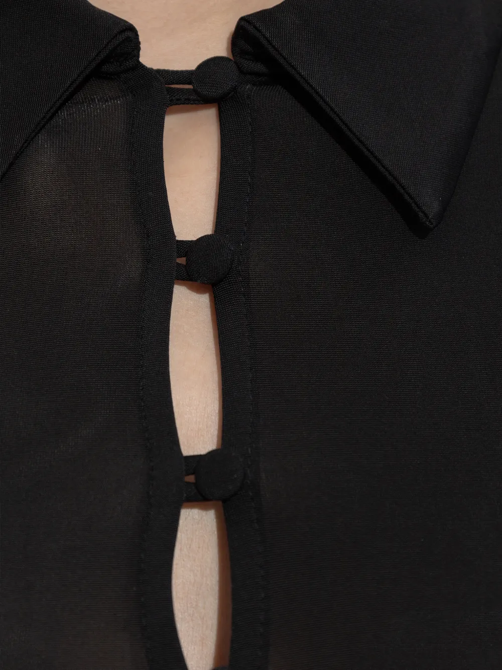 GANNI Blouse met strikdetail Zwart