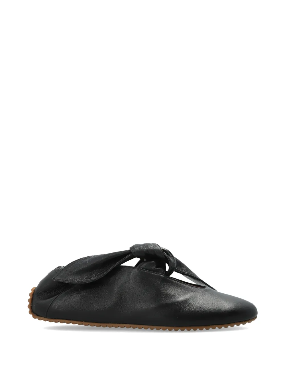 ODISSI Tess geknoopte leren sneakers Zwart