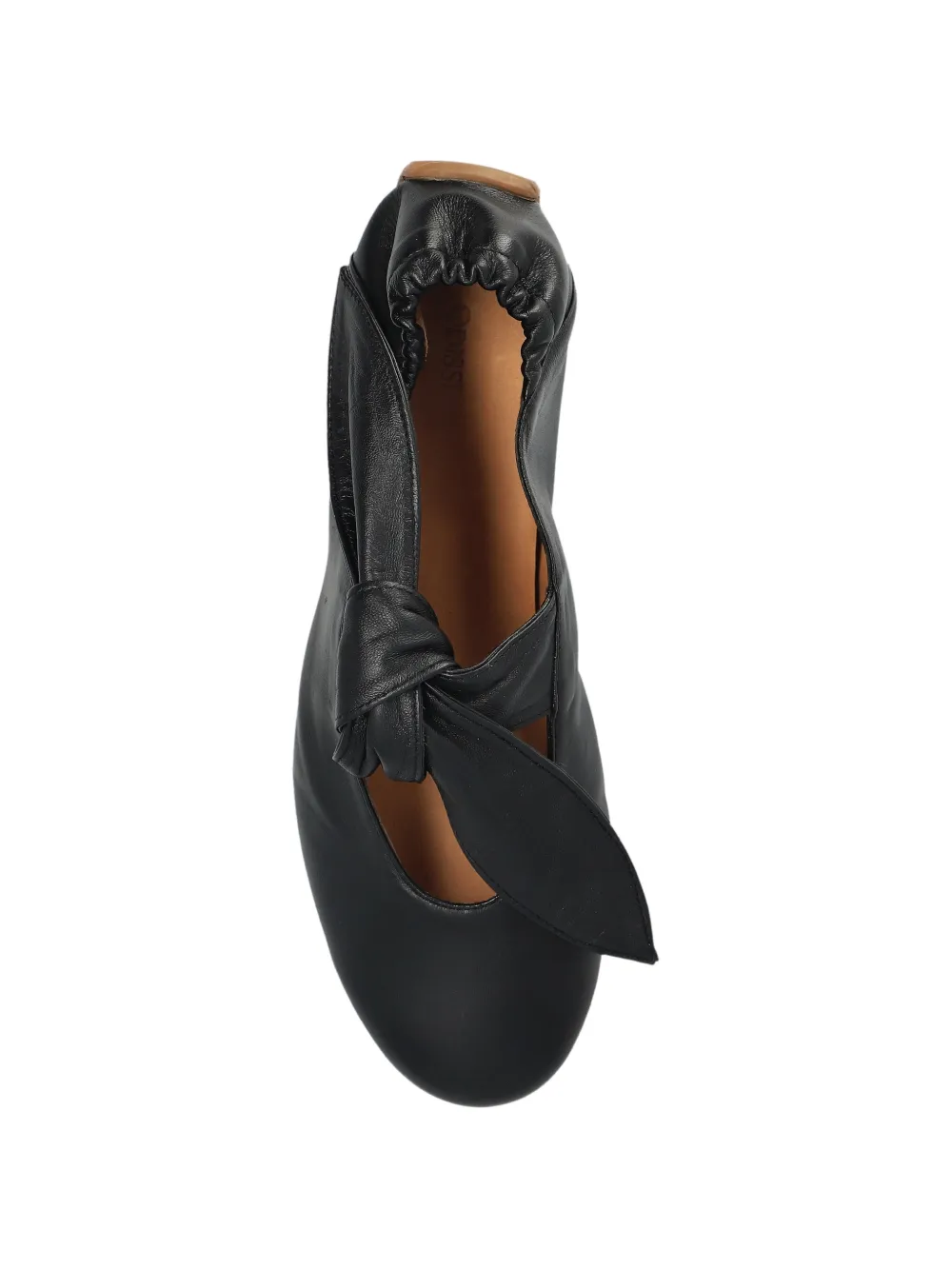 ODISSI Tess geknoopte leren sneakers Zwart