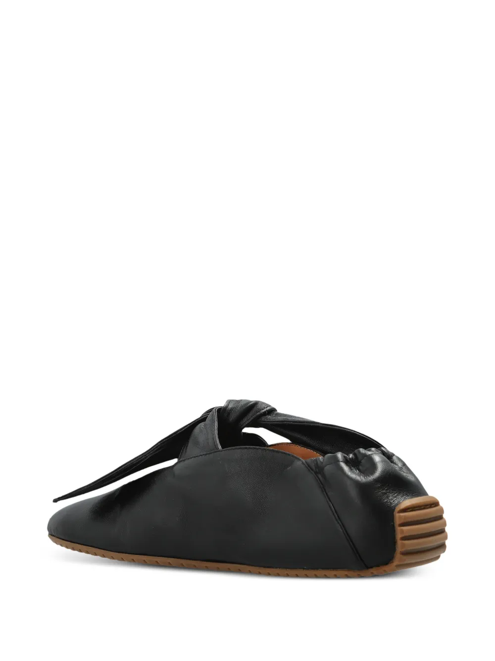ODISSI Tess geknoopte leren sneakers Zwart