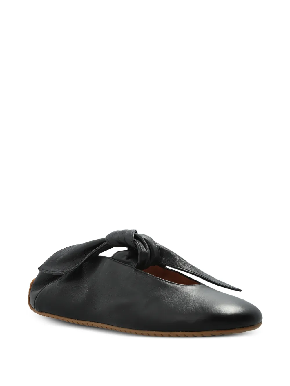 ODISSI Tess geknoopte leren sneakers Zwart
