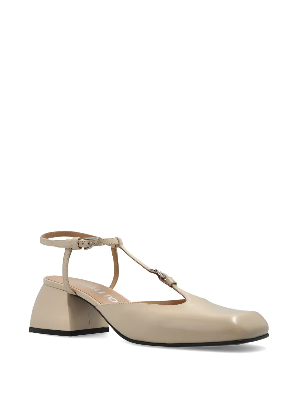 Nodaleto Leren pumps met T-bandje Beige