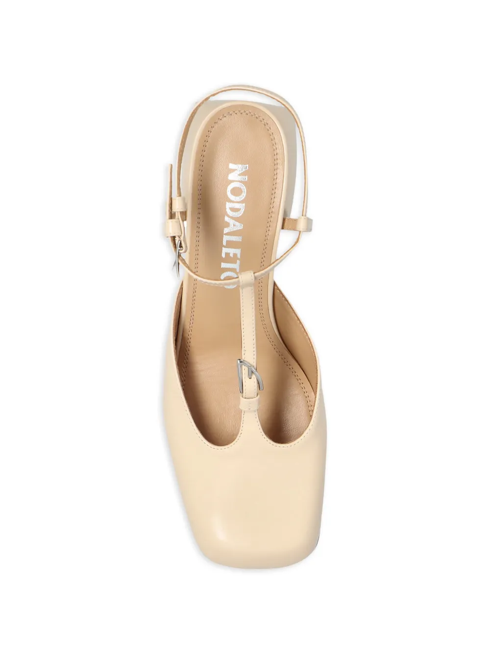 Nodaleto Leren pumps met T-bandje Beige