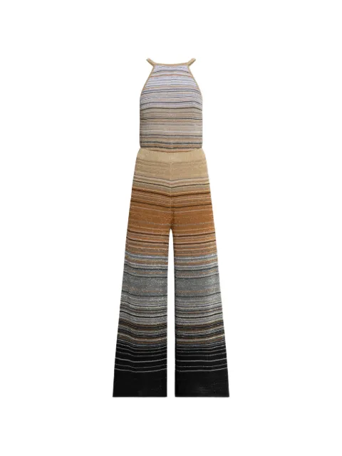 Akep striped-pattern halterneck jumpsuit