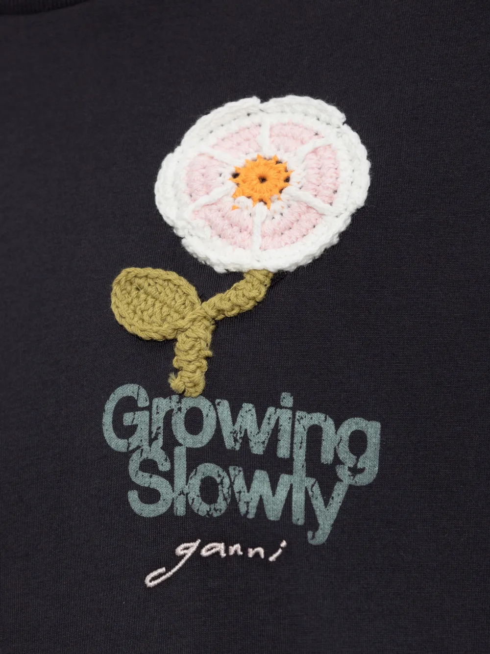 GANNI Sweater met geborduurd logo Zwart
