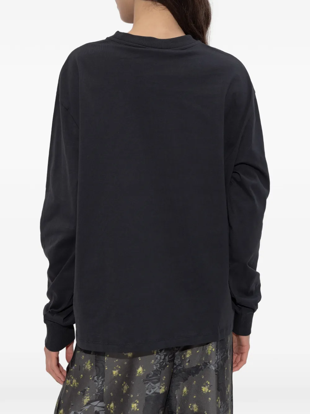 GANNI Sweater met geborduurd logo Zwart