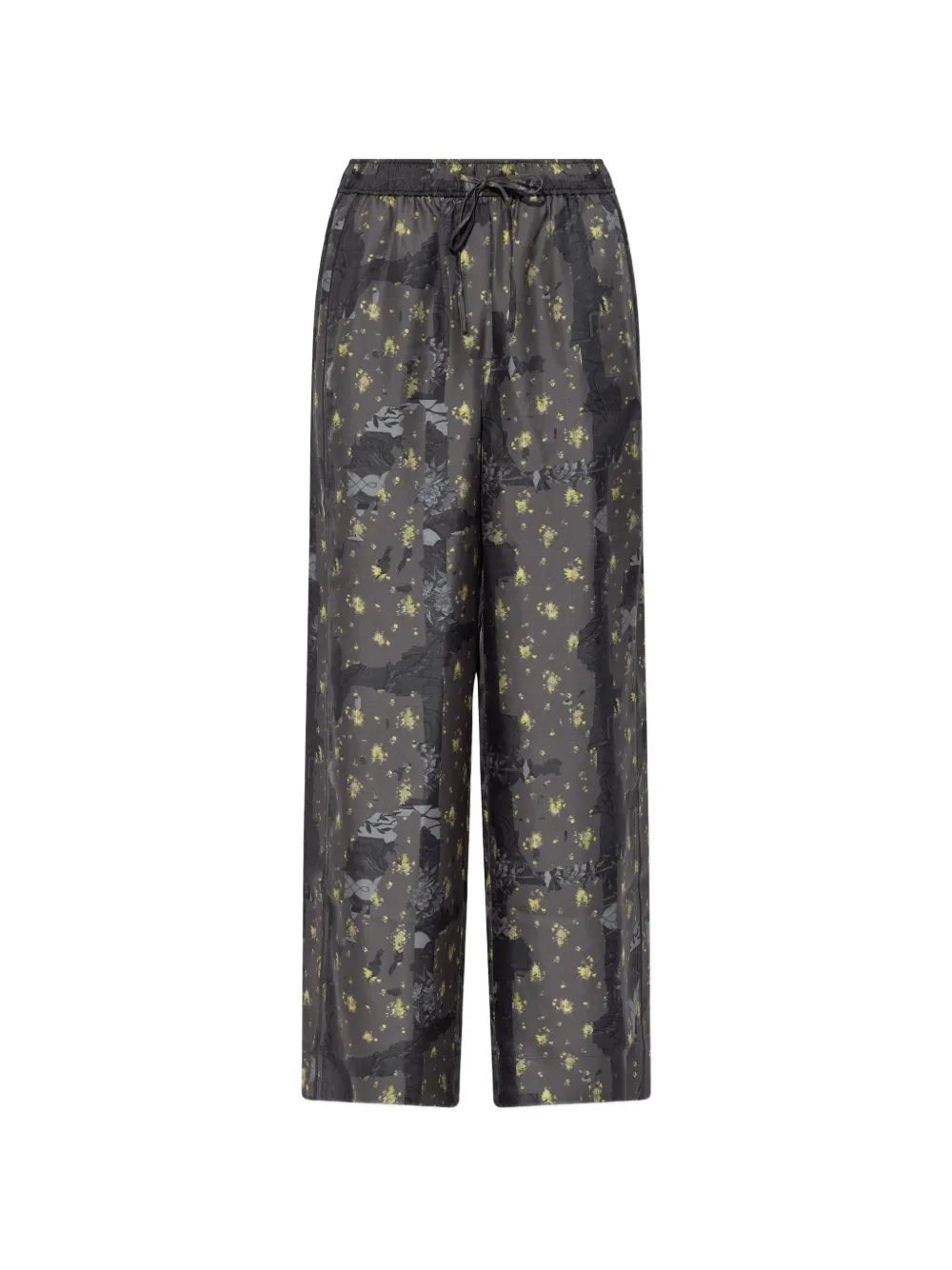 GANNI floral-pattern trousers - Grey