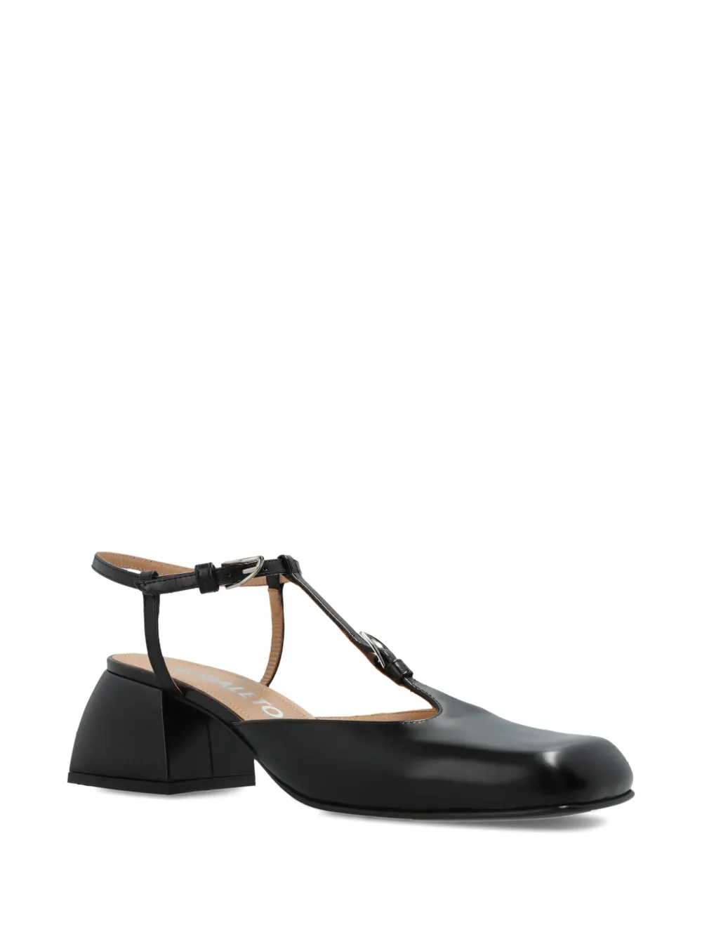 Nodaleto Leren pumps met vierkante neus Zwart