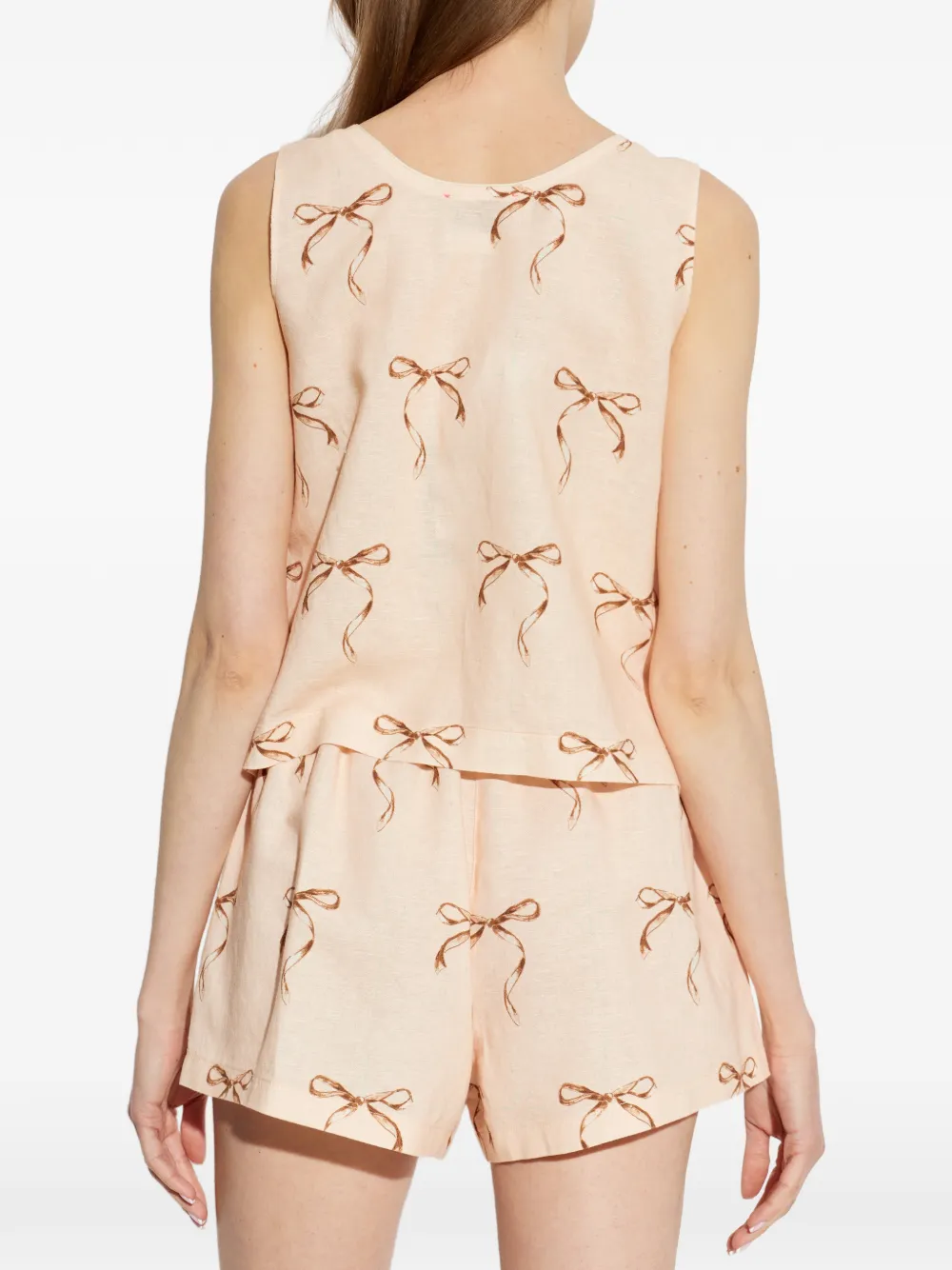 Forte Top met strikprint Beige